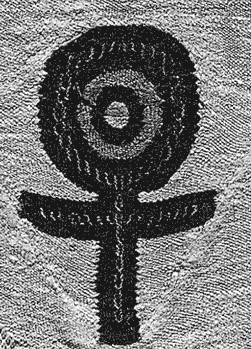 Символ Анх, вышивка на ткане, Египет, 4-5 век, христианский (копский) монастырь. Эрмитаж.