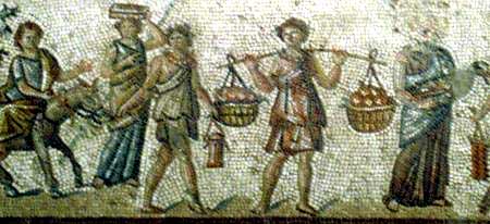 Палистинцы во 2 веке. Мозаика 2-3 века.  Ципори. Израиль. (фото Лимарева В.Н.)
