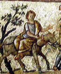 Женщина на ослике. Мозаика в Ципори.(2-3 век) (фото Лимарева В.Н.)